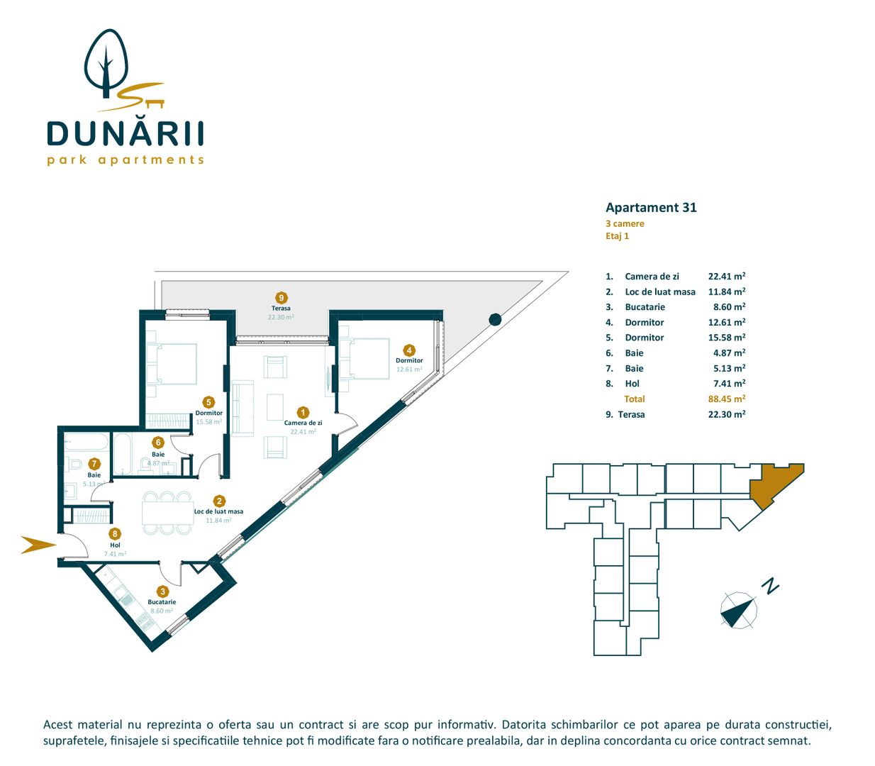 Apartament cu CF 3 camere finisat direct de la dezvoltator! - Poză 2