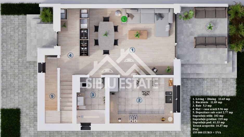 Duplex modern cu 4 camere, 102 mp – oază de liniște aproape de orașul Sibiu - Poză 3