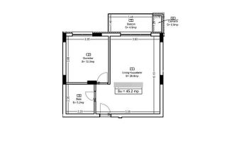 Apartament cu 2 camere/45.2 mp/CF/imobil calitativ. - Poză 6