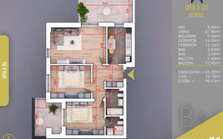 Apartament 3 camere Pallady, Parcare inclusa, Metrou N Teclu 10 min - Poză 5