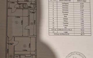 Apartament 4 camere bloc anvelopat Apusului, Pacii, Militari - Schiță 13