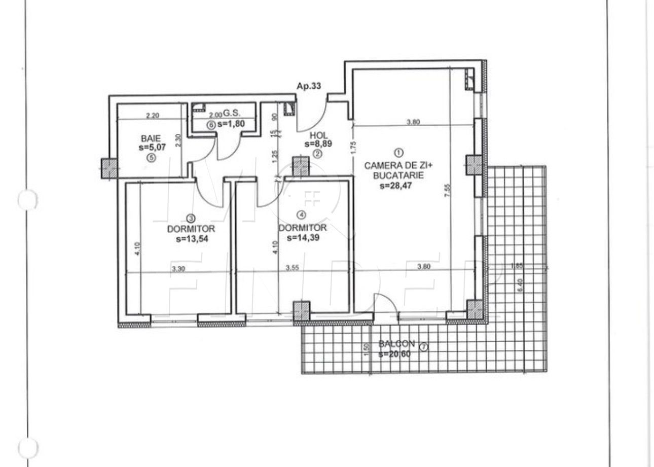 Apartament 3 camere Andrei Muresanu 72 mp utili plus balcon - Poză 5