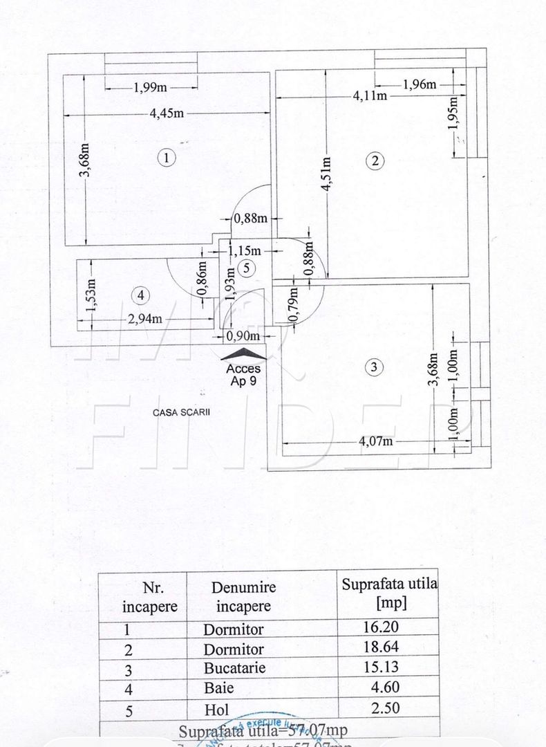 Spatiu amenajat ca locuire, 57 mp, demisol luminos, garaj inclus în Bună Ziua - Schiță 17