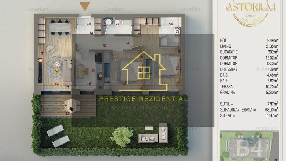 Apartament 3 Camere+Gradina,Premium,Piscina,Titan/Pallady,Metrou - Poză 9