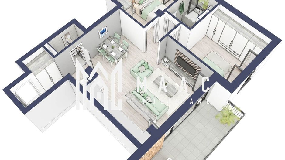 Apartament 3 camere | Balcoane 15.1 mp | Etaj 2 | Turnisor - Poză 4