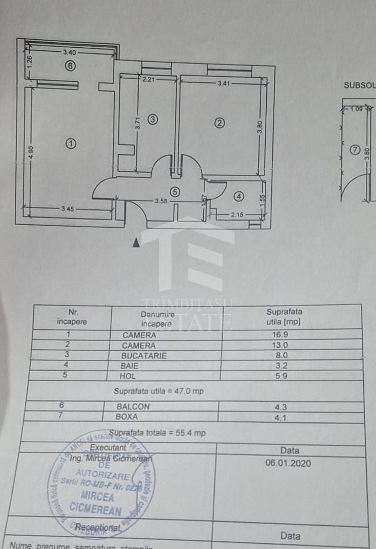 TOMIS III - Apartament 2 camere | decomandat | centrala termica - Schiță 9