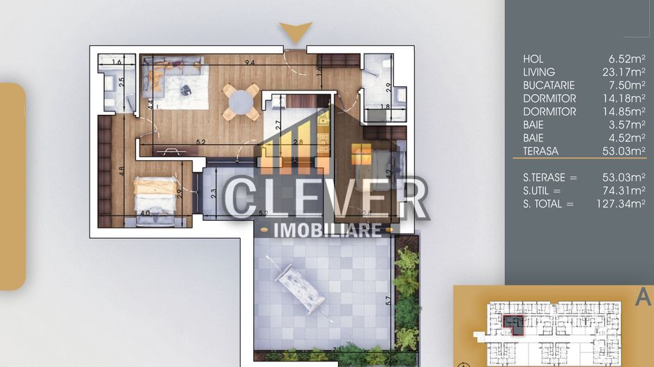 Titan- Pallady Apartament 3 camere Incalzire prin Pardoseala - Poză 1