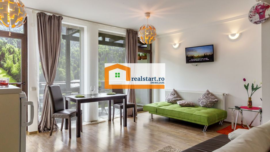 View munte,Studio Azuga, Ideal Investitie aparthotel, mobilat&utilat - Poză 1
