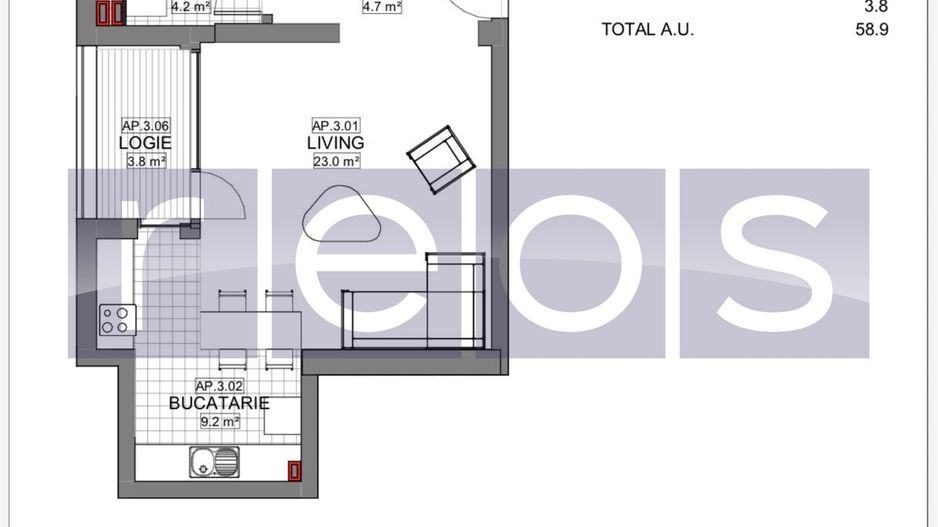 VANZARE APARTAMENT 2 CAMERE | LIZEANU | BLOC NOU | PARCARE | TERASA - Schiță 15