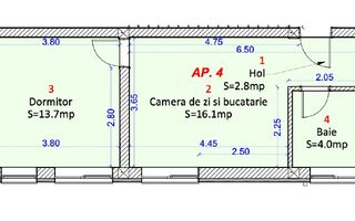 Apartament 2 camere -intabulat - Selimbar zona Shopping City - Schiță 7