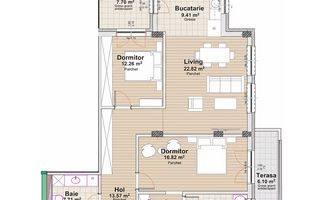 Apartament 3 camere 92.35 mp cu 2 terase, bloc nou, zona Marasti! - Poză 6