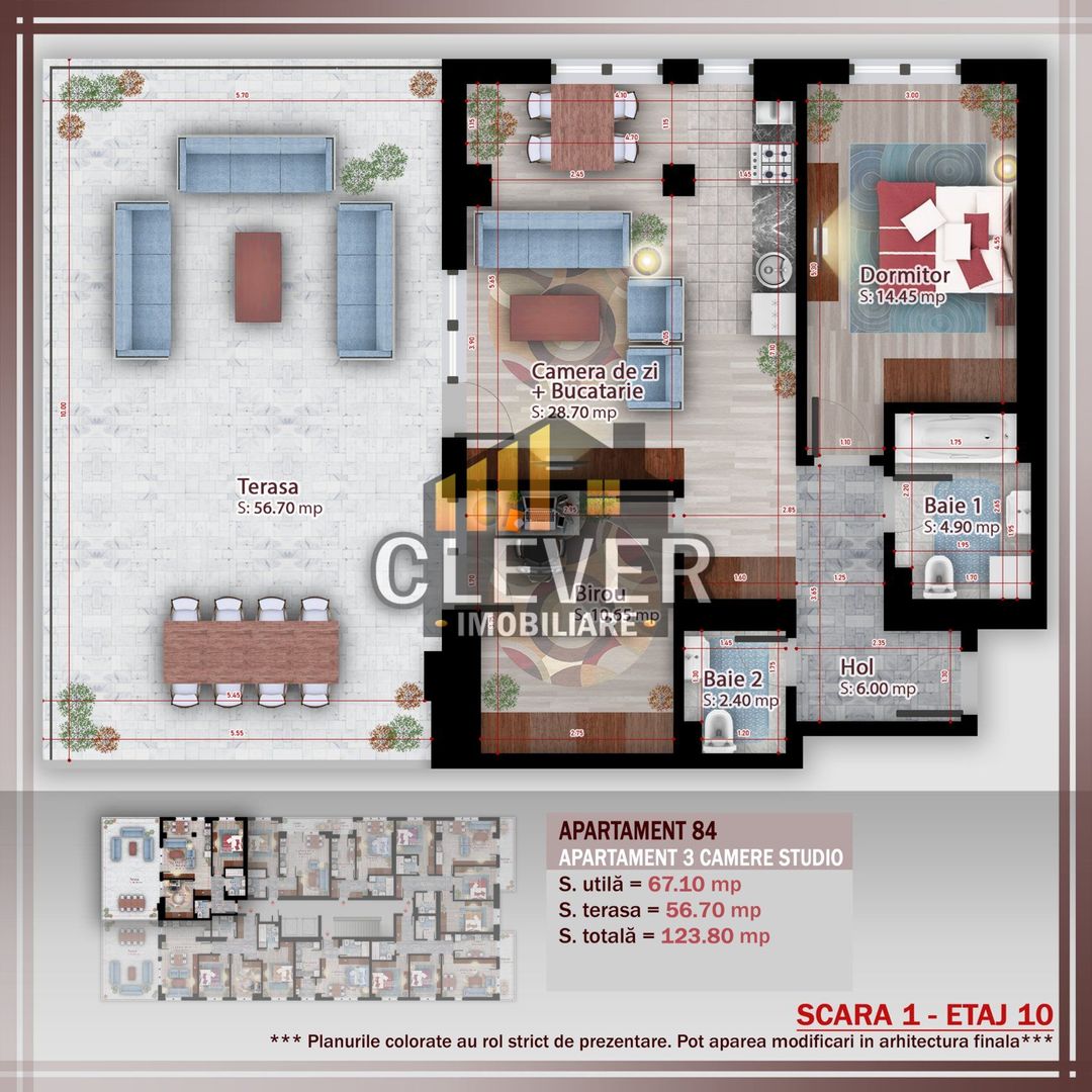 Apartament superb 3 Camere cu Terasa Generoasa Pallady - Poză 2