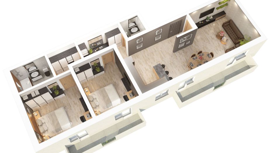 Apartament 3 camere Piata Rahovei, Dedeman, Sibiu - Schiță 7