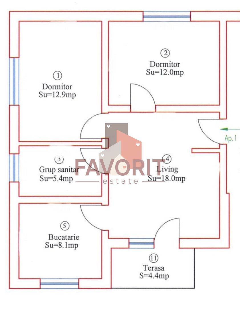 Apartament 3 camere | Remetea Mare | Disponibile Imediat | - Schiță 8