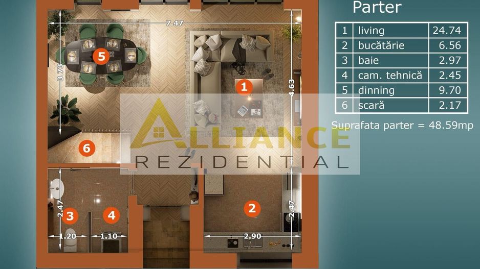 Casa Tip Duplex P+1+M - 5 camere - 4 bai 180 MPU - Teren - 190 MP - Poză 19