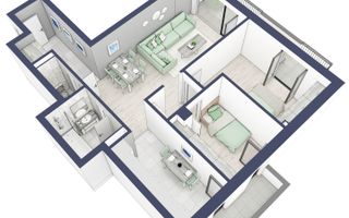 Apartament 3 camere | Balcoane 15.1 mp | Etaj 1 | Turnisor - Poză 2