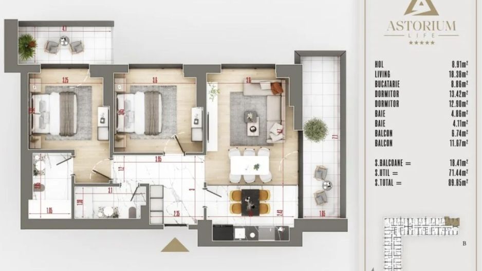 AP. 3CAM. IN PROIECTUL ASTORIUM LIFE -MUTARE IMEDIATA. COMISION 0%! - Poză 4