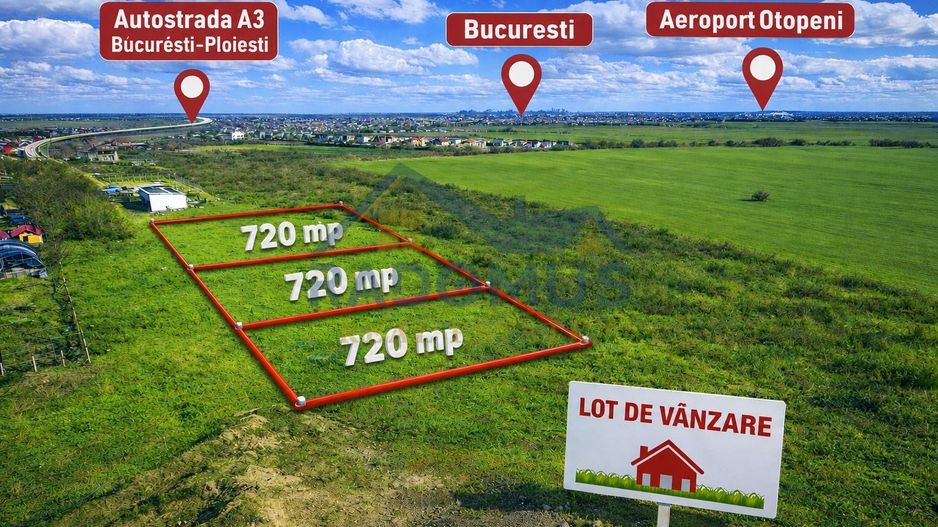 Loturi teren Intravilan –Balotești | 720 mp | Utilitati  I 60 €/MP - Poză 2