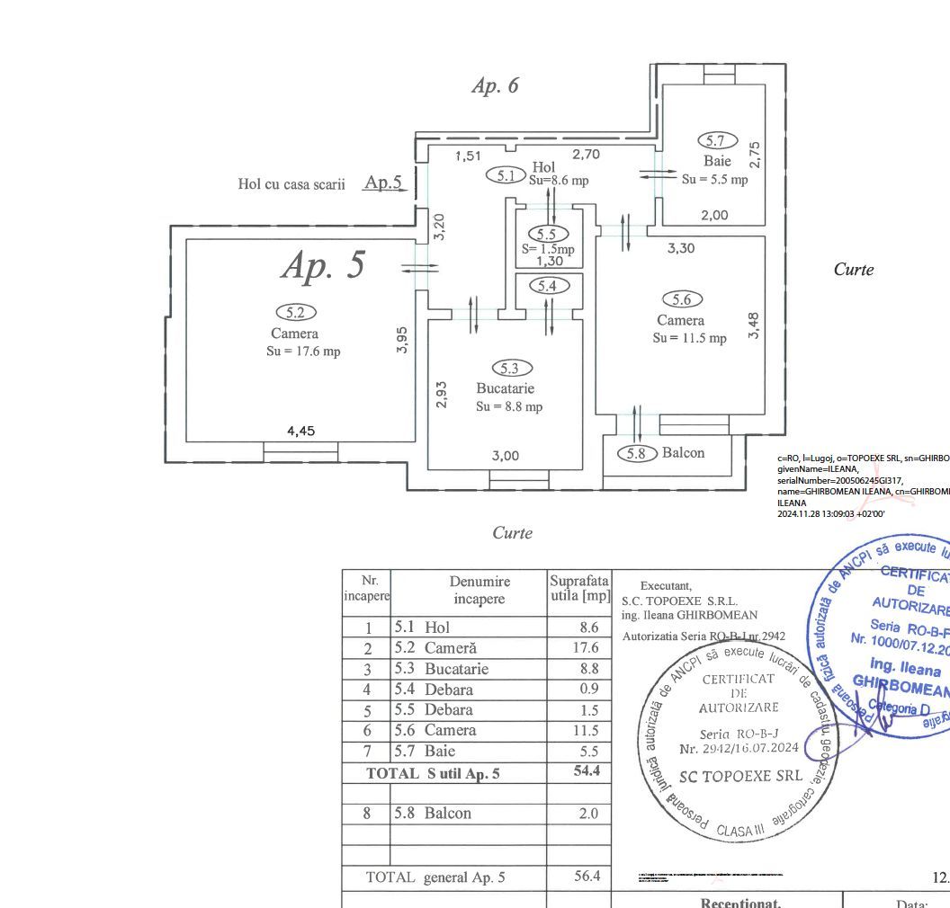 Apartament nr.5 cu 2 camere complet mobilat si utilat - Poză 2