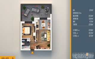 Apartament 2 camere + living open space cu terasă – Pallady - Schiță 10