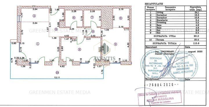 3 camere cu terasa insorita, bloc nou exclusivist, Piata Victoriei - Titulescu - Poză 35