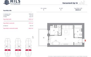 Vânzare, garsonieră, 1 cameră tip 1A, HILS Titanium, București - Poză 2