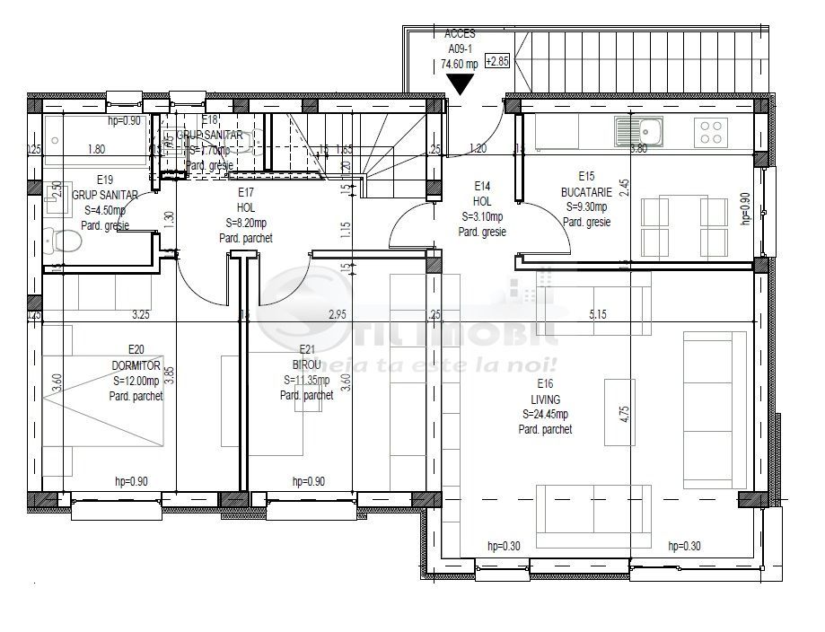 Ap. 3 camere 2bai + terasa zona Rediu - Poză 11