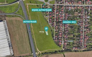 Teren cu PUZ servicii comerciale Aradul Nou - Poză 1
