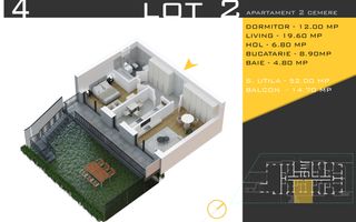 2 camere cu gradina Titan Pallady  Metrou Nicolae Teclu - Schiță 11