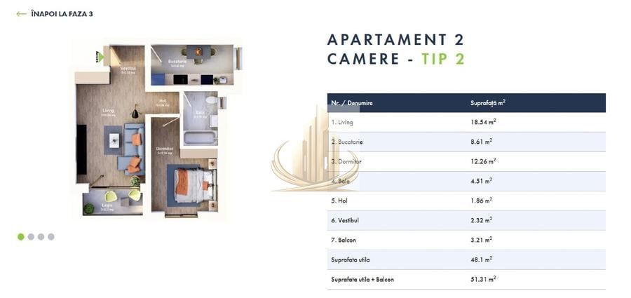 Apartament 2 camere Mehala | 48 mp | Etaj 1-plus loc de parcare inclus - Poză 3