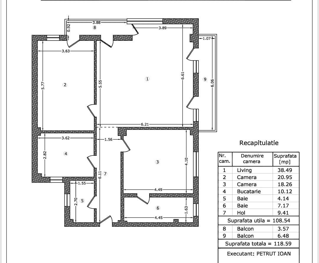 Apartament 3 camere , Aviației, bloc 2025, 109 mp utili + 2 balcoane. - Poză 14