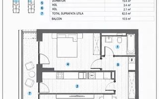 SILK DISTRICT - BLOC NOU INTABULAT - ETAJ 1 - APARTAMENT CU 2 CAMERE - Poză 5