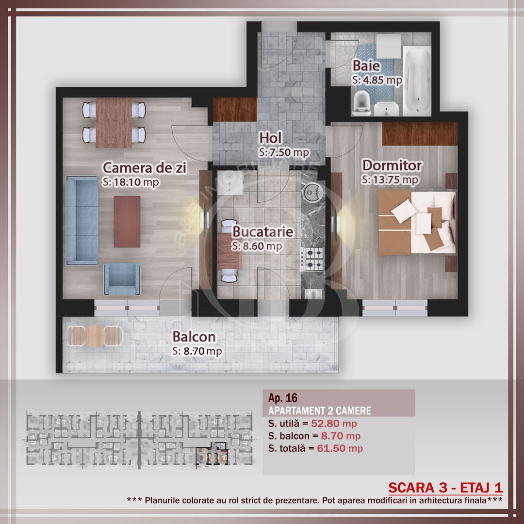 Apartament 2 camere 7 min STB Theodor Pallady-Titan - Schiță 6