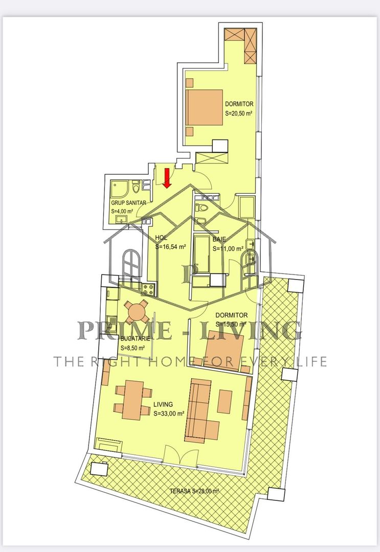 PENTHOUSE-3 CAMERE, CU VEDERE PANORAMICA LA INCHIRIERE IN ZONA ROMANA - Schiță 13