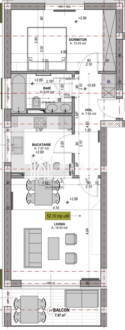 Apartament 2 camere nou I Finisat și intabulat în Davinci Homes | Comision 0% - Poză 13