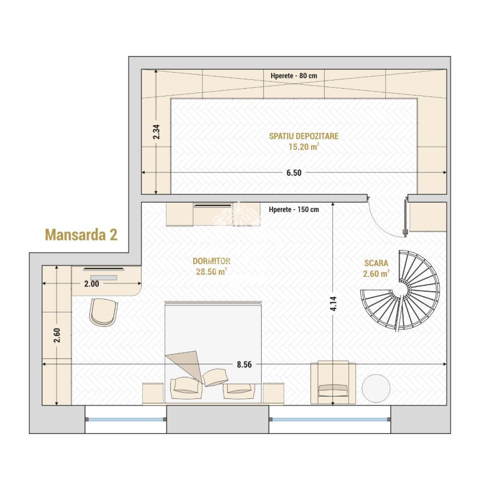 13 Septembrie-Marriott | 2 cam | 87mp + 107mp terasa | Mansarda | 266.000 euro - Poză 23