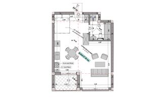 Garsoniera 37.49. mpu + logie, etaj 2  (YND-25C-GIO-ap.14) - Poză 2