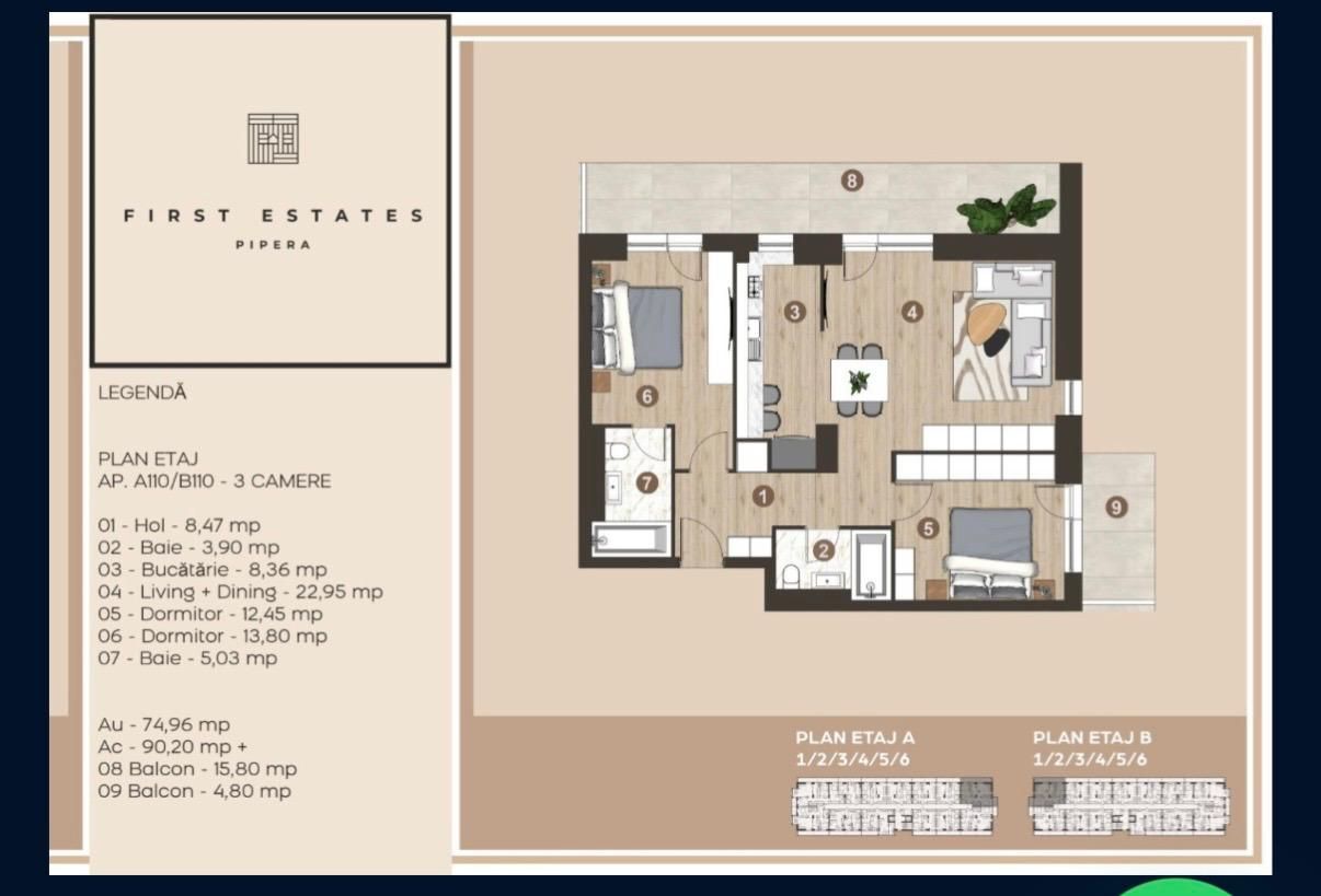 Apartament 3 camere First Estate I Parcare subterana inclusa - Poză 2