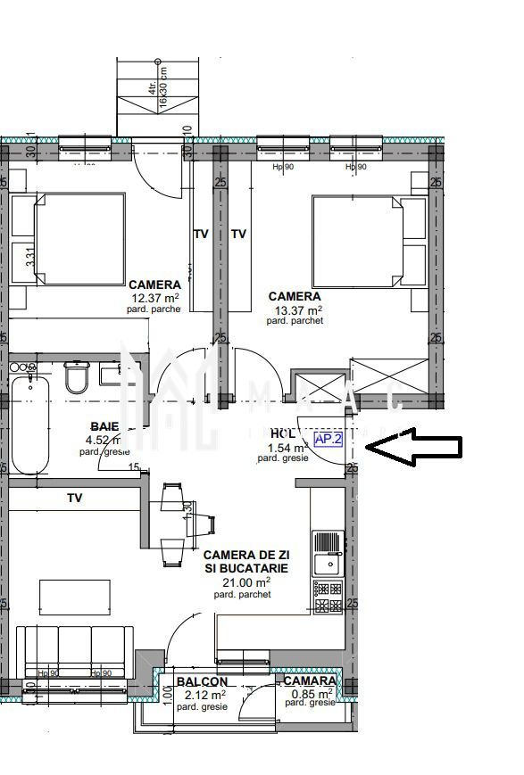 Comision 0% | Apartament 3 camere | Etaj 1 | Loc de parcare - Poză 2