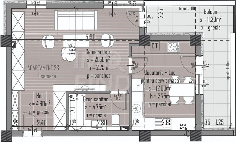 Vanzare apartament cu CF, Centru, imobil nou - Poză 9