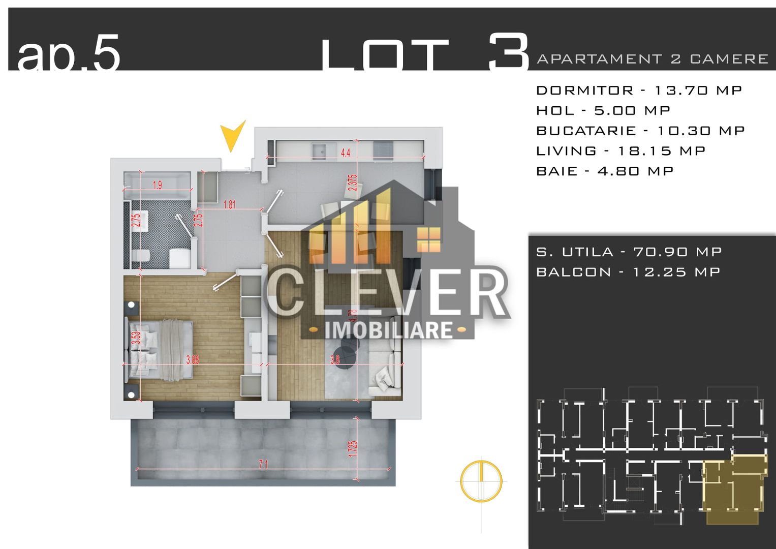 Ap 2 camere in Pallady-Incalzire Pardoseala- Parcare Bonus - Poză 2