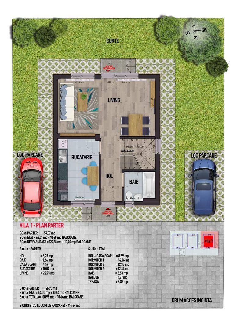 vila ind.+2parcari/112mp utili/115mp curte libera-Leordeni/Spl. Unirii - Poză 8