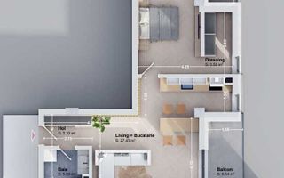 Apartament 2 camere, decomandat, mobilat premium, Rediu – prima închiriere - Poză 1
