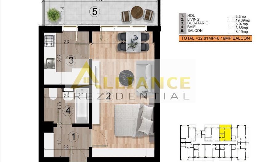GARSONIERA | METROU 15MIN | 41 MP | CAMPUS 650M | 75.500€ - Poză 6