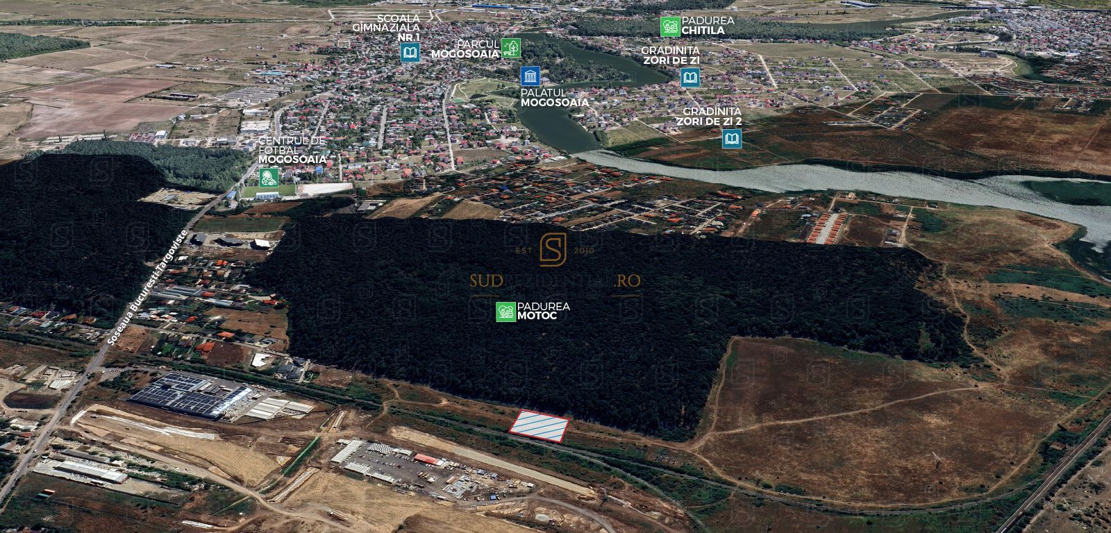 Teren de vânzare 10.028 mp – Mogoșoaia, lângă Pădurea Motoc - Poză 1