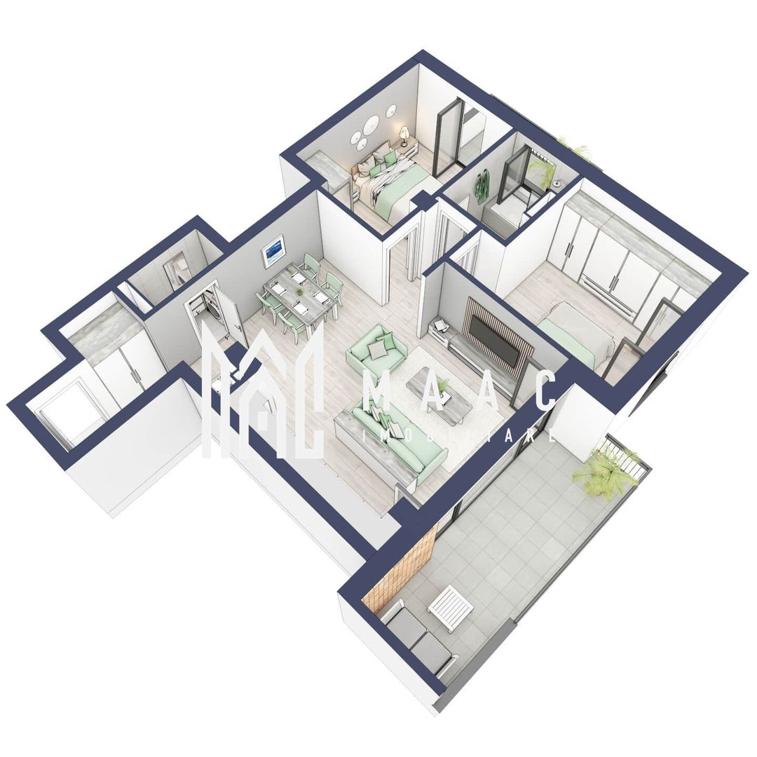 Apartament 3 camere | Balcoane 16.2 mp | Etaj 1 | Turnisor - Poză 3