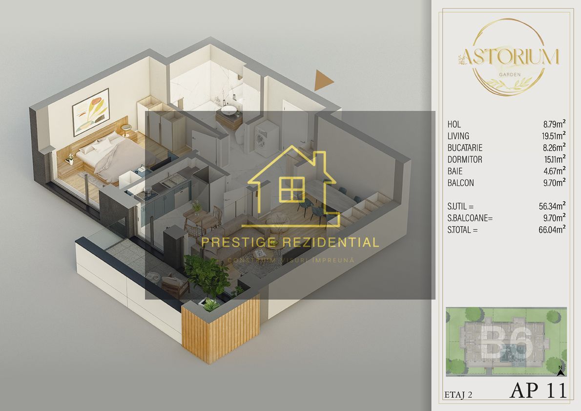 Ap 2 Camere Complex Premium,Piscina,Pista Atletism,Titan-Auchan - Schiță 6