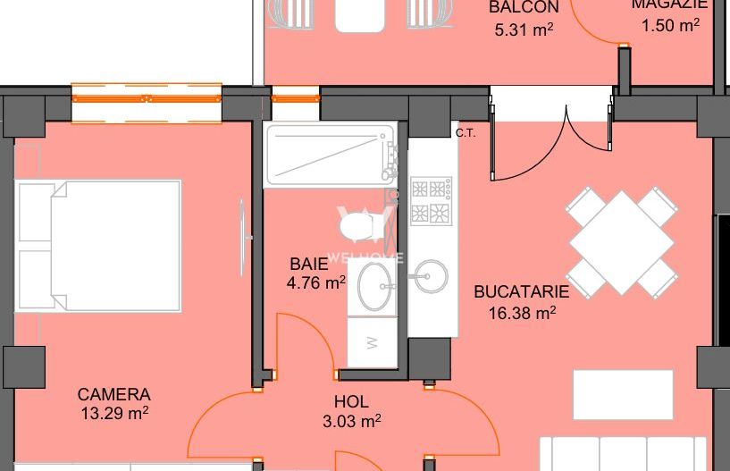 Apartament cu 2 camere si avans doar 5% - zona Doamna Stanca - Sibiu - Schiță 6