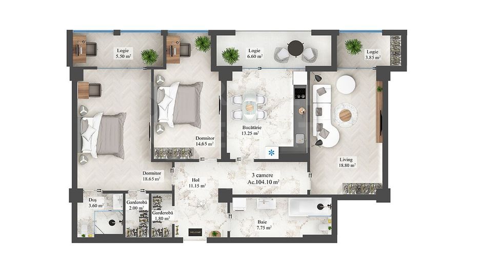 Vânzare apartament- 3 camere 104 mp, str. N. Zelinski, Botanica - Poză 6