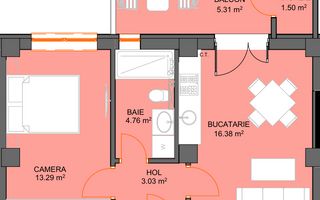 Apartament cu 2 camere si avans doar 5% - zona Doamna Stanca - Sibiu - Schiță 6